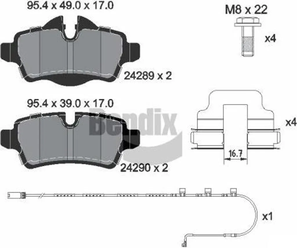 Plaquettes de Frein à Disque pour Mini Cooper et Clubman BENDIX BPD1629
