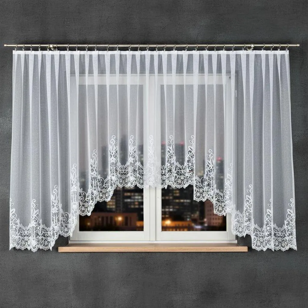 Tenda Cucina Berenika MyBestHome 530x160 cm Bianca Fantasia Infradito