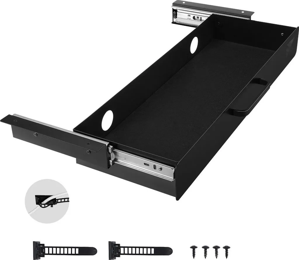 Rangement sous table peu encombrant - Tiroir discret pour télétravail