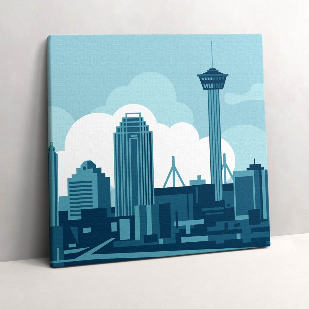 Architecture San Antonio USA – Leinwandbild Wandbild – 60x60 cm – Leinwandbilder – Wandbilder – Schlafzimmer – Flur