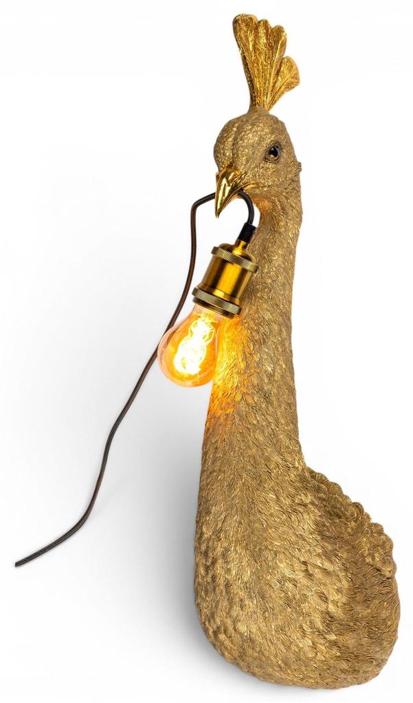 formano Wandlampe Pfau 68 cm Antik-Gold Kunststein E27 max. Produktbild 