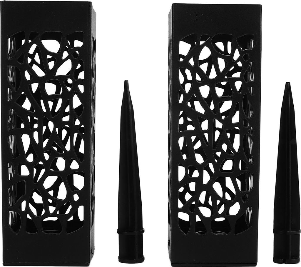 2Pcs Friedhof Grab Vase Schwarz Spalte Einzigartige Hohl Design Einfache Installation Boden Einsatz Grab Blume Halter