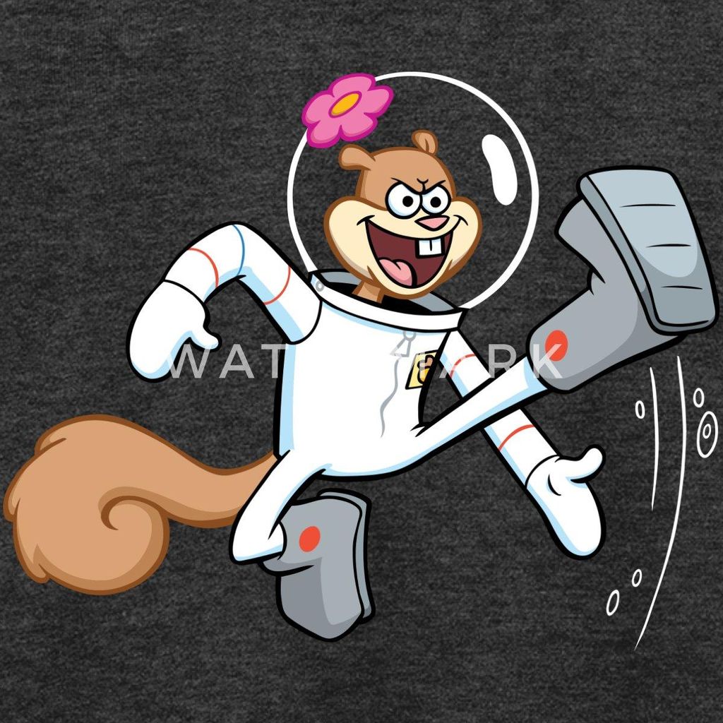 Spreadshirt Spongebob Schwammkopf Sandy Cheeks Design Teenager Premium T-Shirt, 146/152 (10 Jahre), Anthrazit meliert