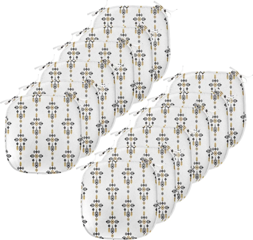 Set 12 Cuscini Sedie 40x40 ABAKUHAUS Tribale Azteco Ambra Nero