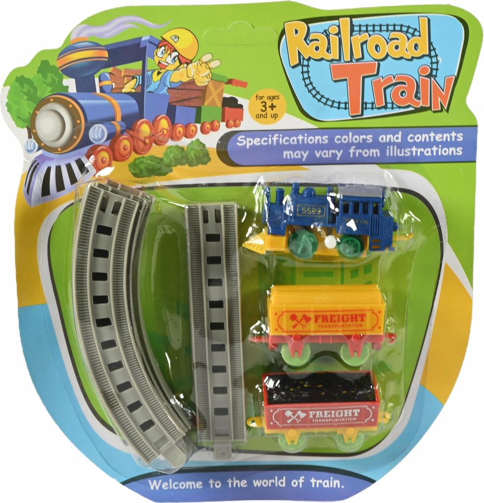 Aufziehbare Eisenbahn für Kinder - Dampflokomotive mit Waggons & Schienen Spielzeug Set