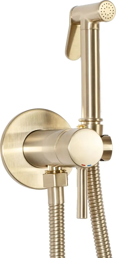 Rubinetto Bidet Rea Lungo Loop Gold Brush | Miscelatore Ottone Oro