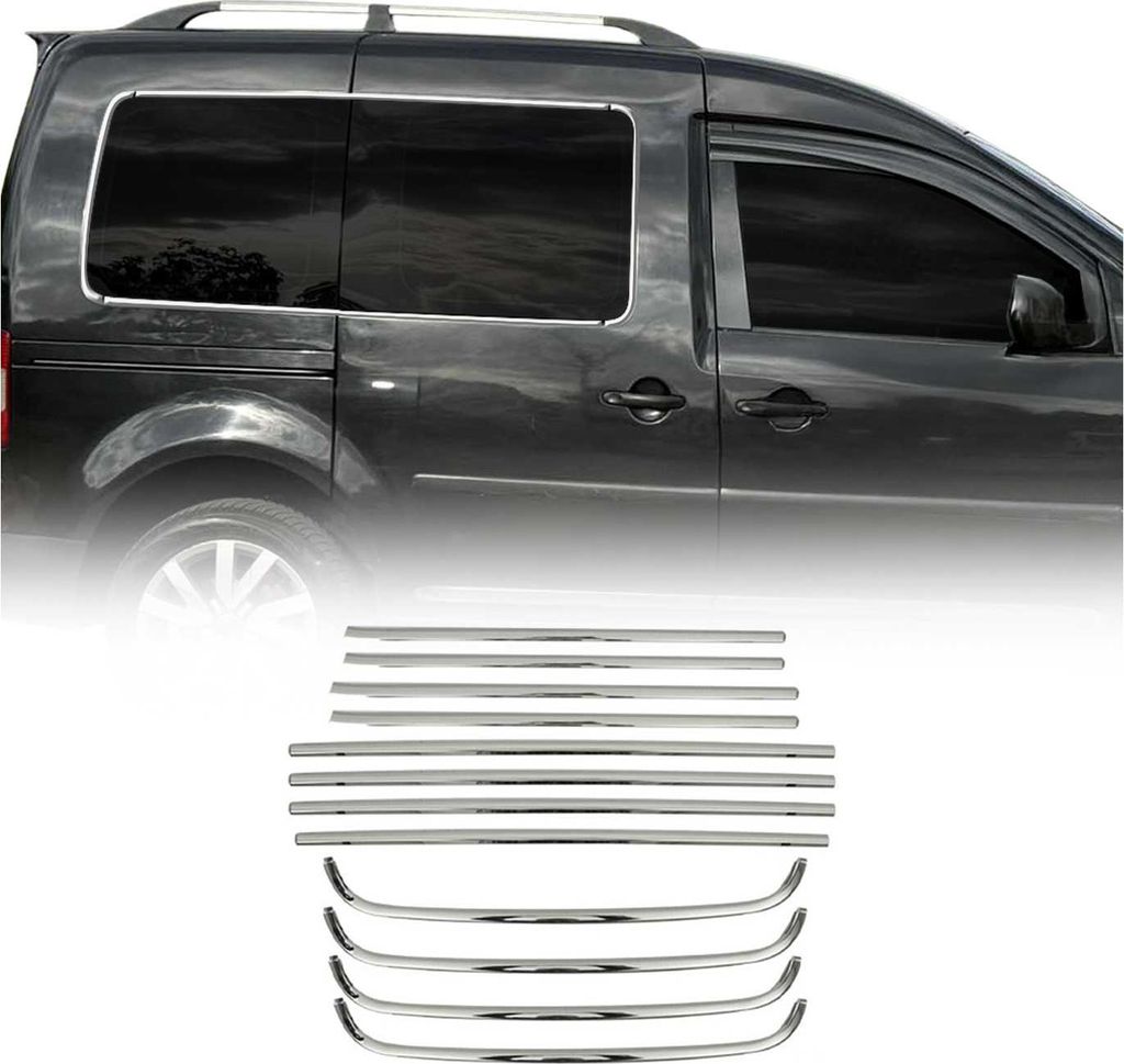 Listwy okienne do VW Caddy 2003-2015 stal nierdzewna chrom Zdjęcie produktu 