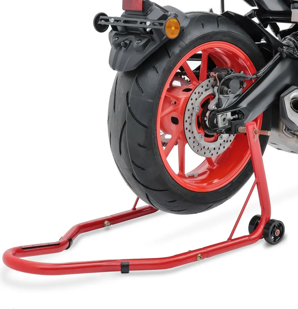- Cavalletto posteriore universale per moto Classic rosso