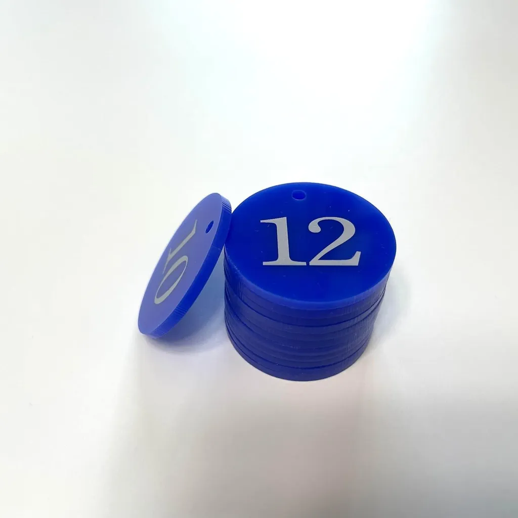 Porte-clés numérotés bleu 1 à 10 pour vestiaire et gestion d'accueil