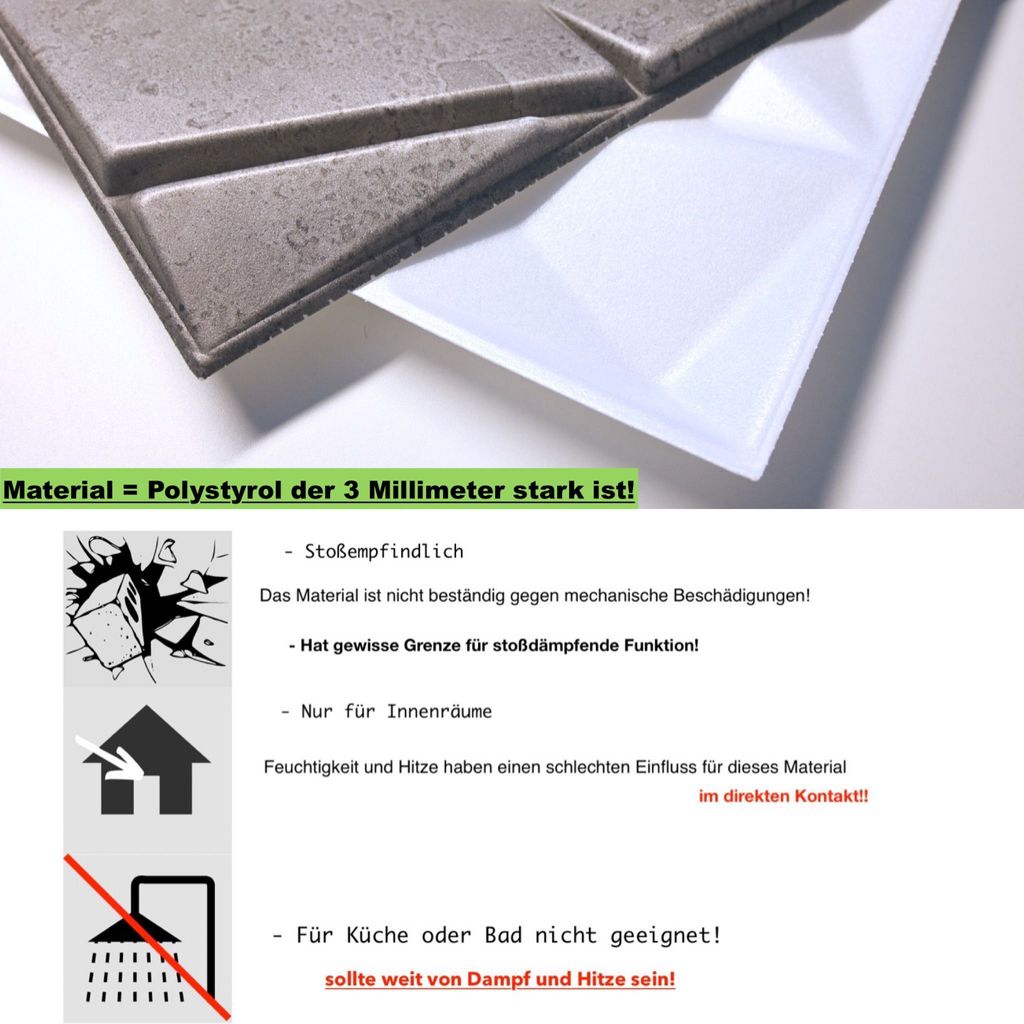 3D Paneele Wandpaneele Polystyrol XPS – Styropor Produktbild 