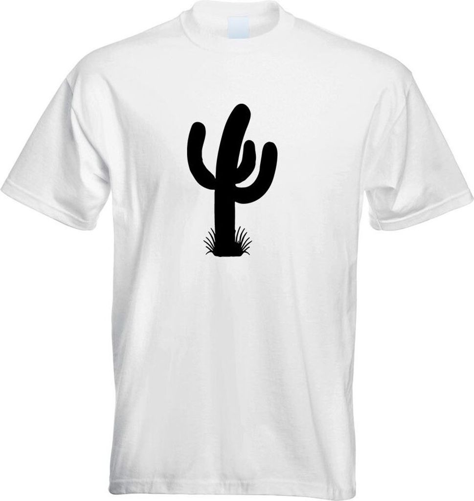 Kiwistar - T-Shirt - Weiss - Kaktus Saguaro Piktogramm Motiv Bedruckt Funshirt Design Print - mit Motiv Bedruckt - Funshirt Design - Sport - Freize...