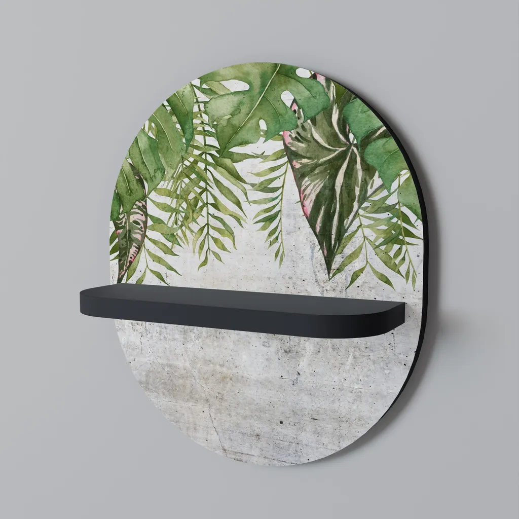URBAN TROPICS Étagère Ovale Noire en Métal Design Industriel - 60cm