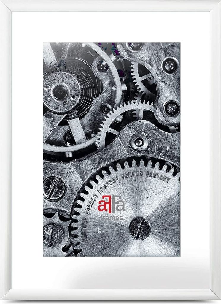 aFFa frames, Alu, Bilderrahmen aus Aluminium, Bild Foto Rahmen, Rechteckig, mit Acrylglasfront, Weiß, A4, 21x29,7 cm