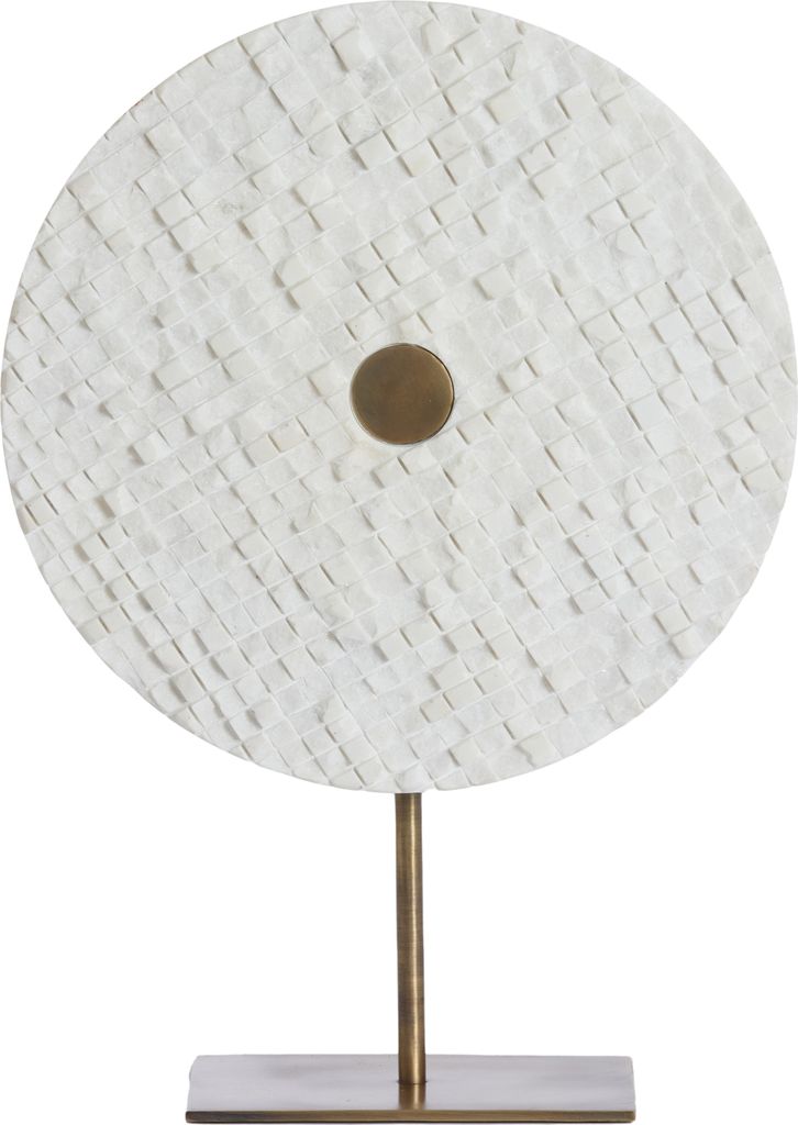 Light&living Ornament auf Sockel 35x12x50 cm YVO Marmor weiß+antike Bronze