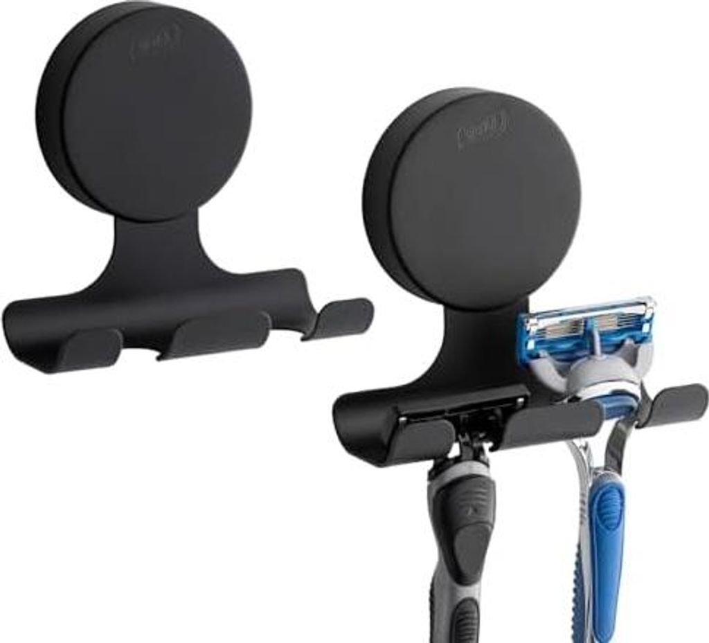 TAILI Rasierer Halterung Dusche mit Saugnapf 2 Stück Rasierhalter Dusche aus Metall Wasserdicht Saugnapf Haken Wiederverwendbar für Rasierapparat...
