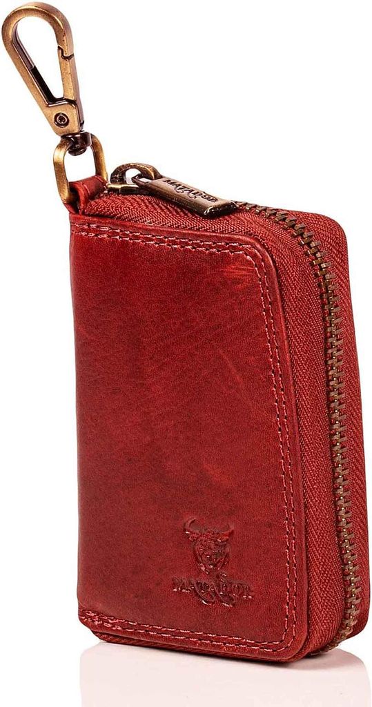 MATADOR BARI Leder Auto-Motorrad-Schlüssel-Tasche-Etui Rot