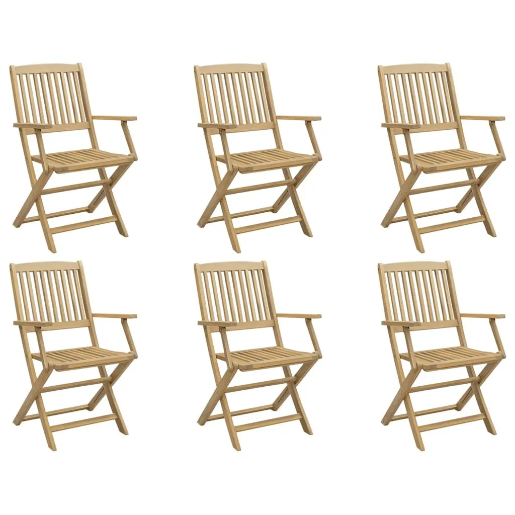 Lot de 6 chaises pliantes pour terrasse en acacia massif haute qualité