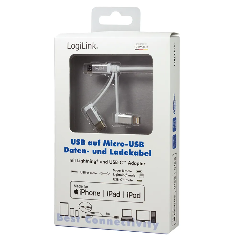 Câble USB vers Micro-USB LogiLink CU0126 Noir pour Smartphone et Tablette - 2