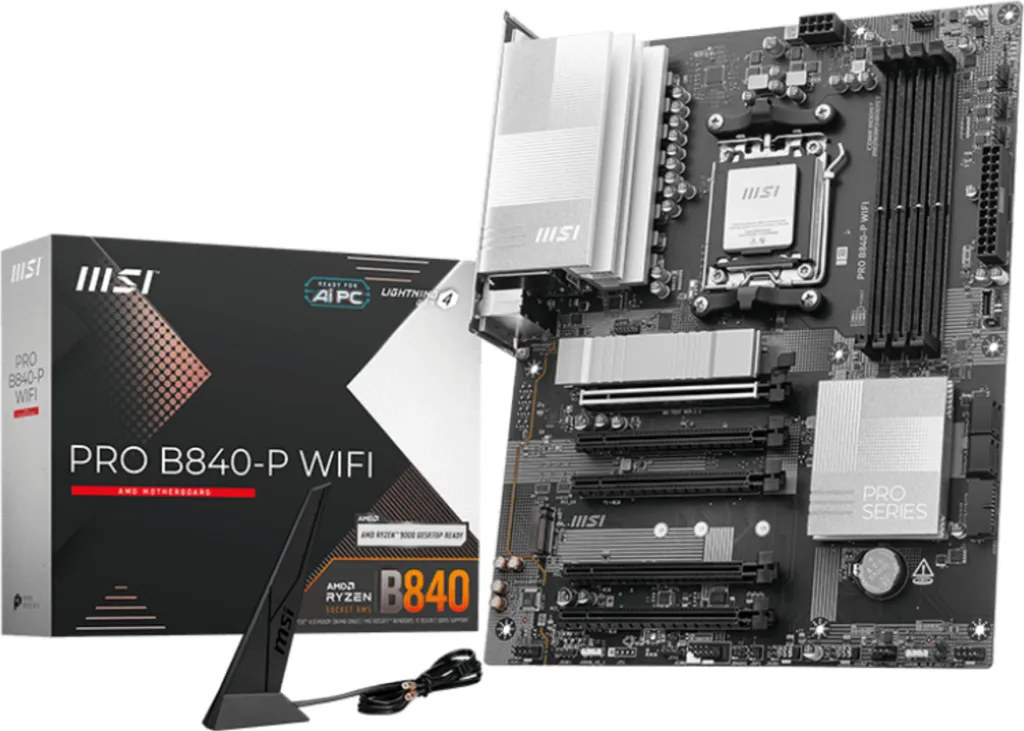 MSI PRO B840-P WIFI Carte mère AM5 Performante avec Wi-Fi Intégré Noir