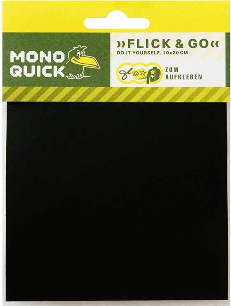 Klebeflicken Schwarz - Aufnäher, Bügelbild, Aufbügler, Produktbild 