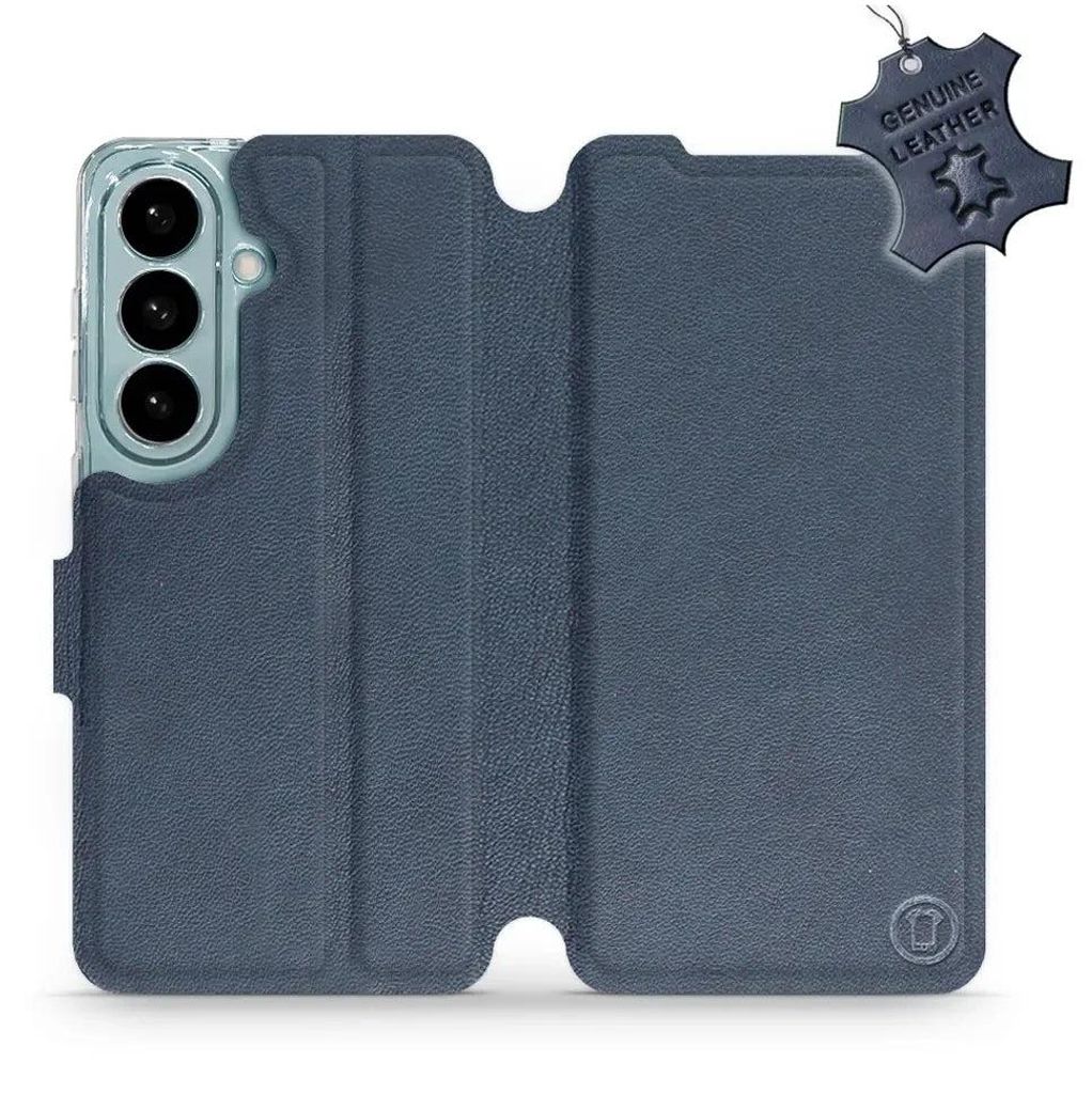 Echtleder Handyhülle für Galaxy S26, Mobiwear Leather, Dunkelblau