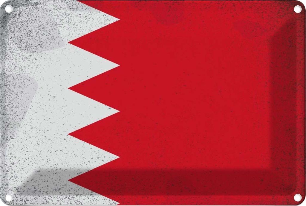 vianmo Blechschild 20x30 cm Bahrain Vintage Flagge Fahne Wappen