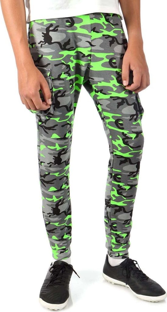 Kinder Jungen stylische Freizeithose Sporthose Hellgrün Camouflage 164