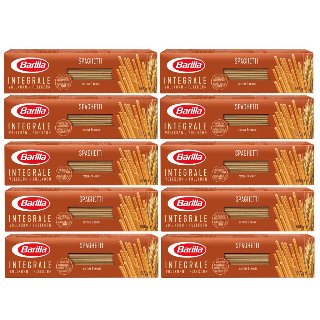 Barilla pasta spaghetti integrali 500g confezione da 10 Immagine del prodotto 