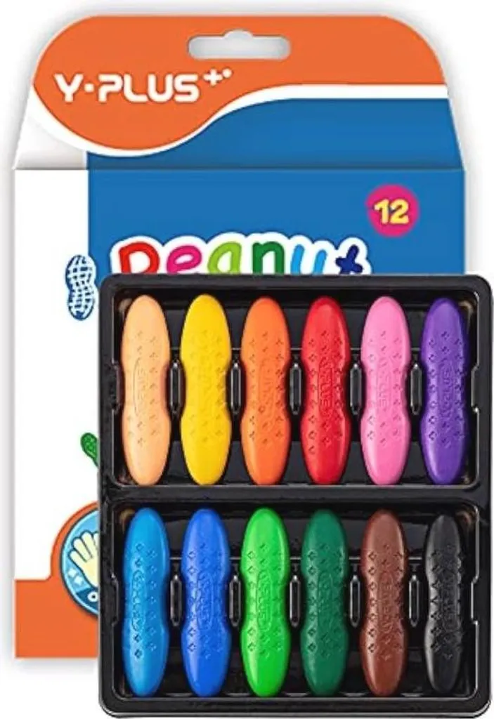 Crayons de couleur pour jeunes enfants - 12 couleurs non toxiques