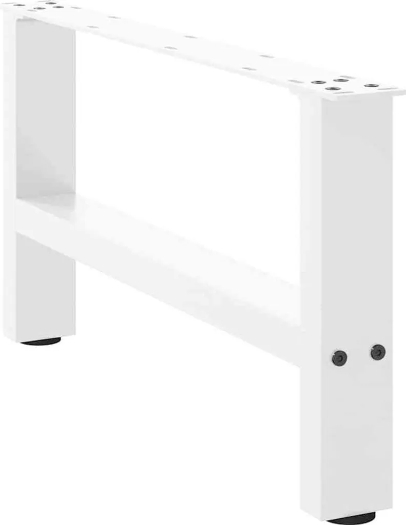 Gambe tavolino bianco 2 pezzi 70x(30-31) cm acciaio