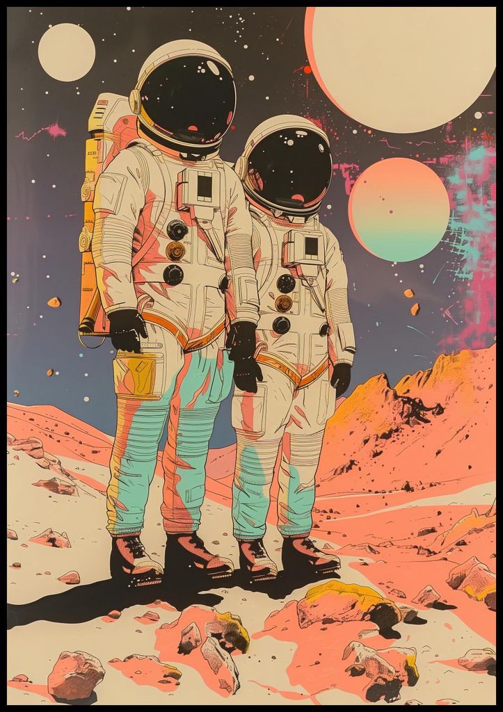 Plakat 70x100cm Astronauten Kosmonauten