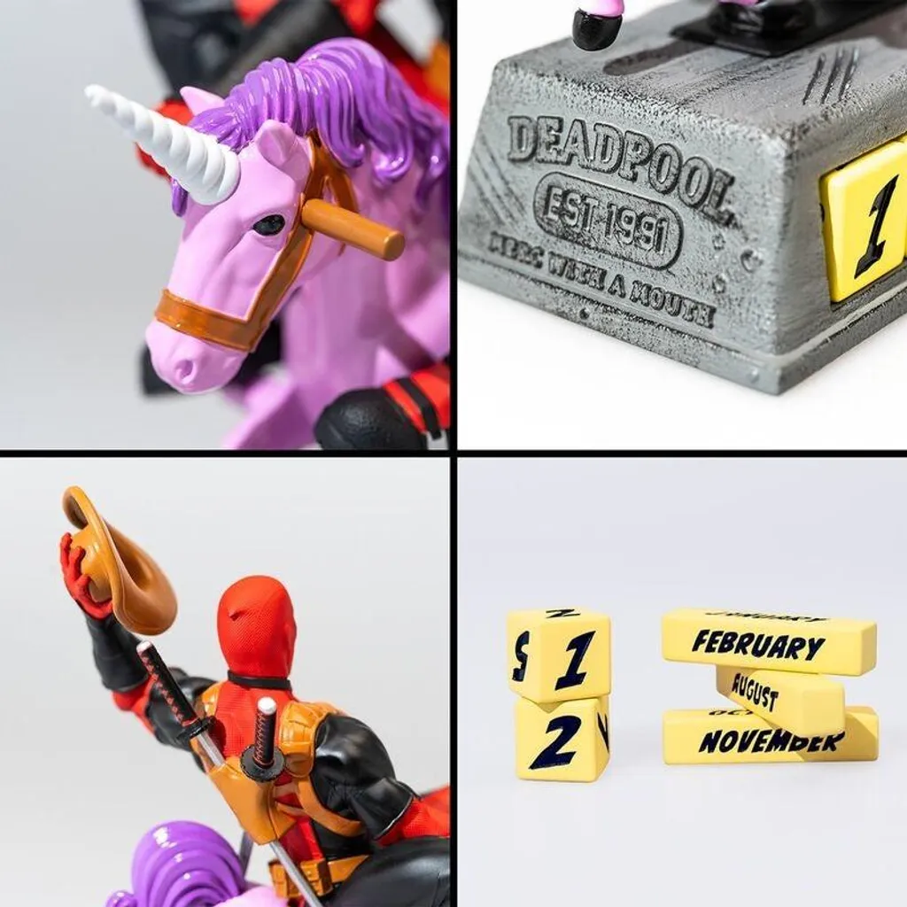 Calendrier de bureau perpétuel 3D Deadpool figurine Marvel officielle - 3