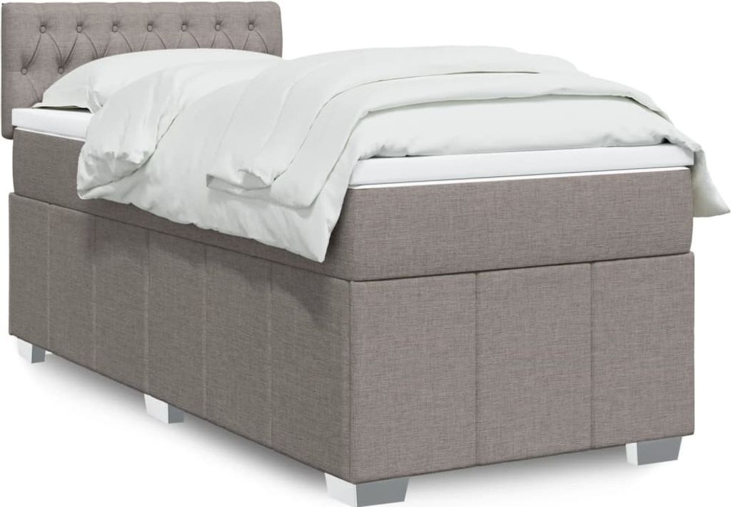"2026 Promotion" Boxspringbett mit Matratze - Taupe 80x200 cm - Stoff - Polsterbett CC14664