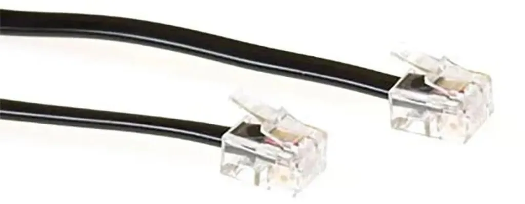 Cordon Téléphonique RJ11 mâle-mâle Noir 5 mètres pour Prise Murale et Fax