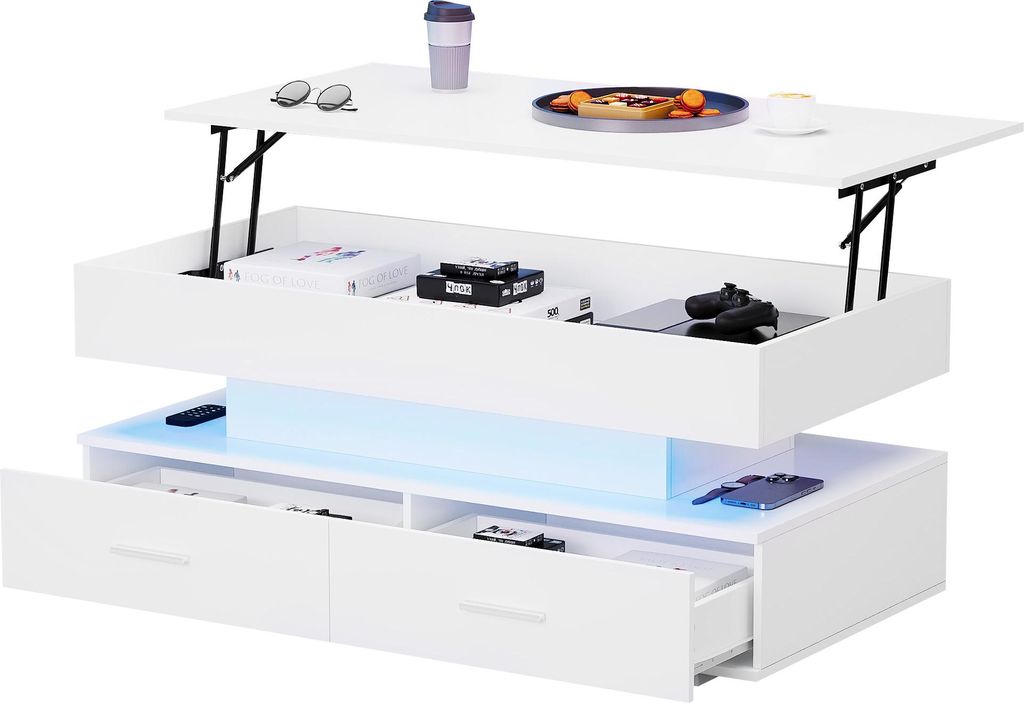 Stolik kawowy Sweiko 100x50x44 cm z hydrauliczną regulacją Zdjęcie produktu 