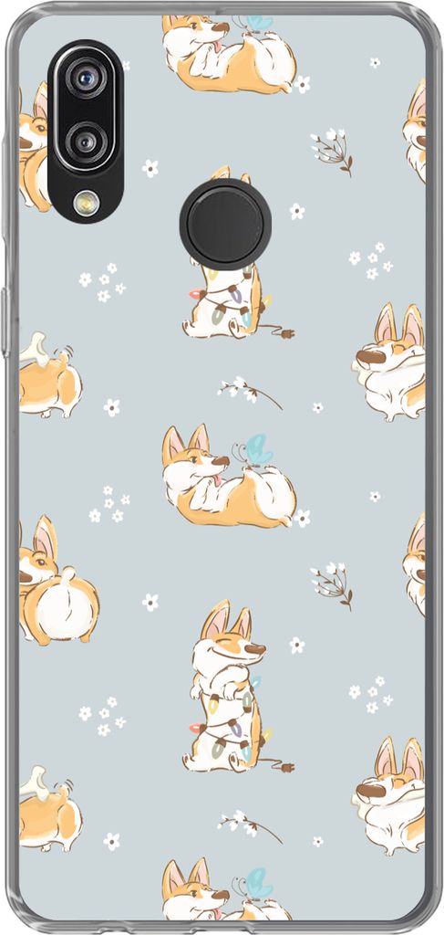 MuchoWow Handyhülle Schutzhülle Hülle für Telefoonhoesje Huawei P20 Lite (2020) Muster - Hund - Corgi - Jungen - Mädchen - Kinder - Kinder S...