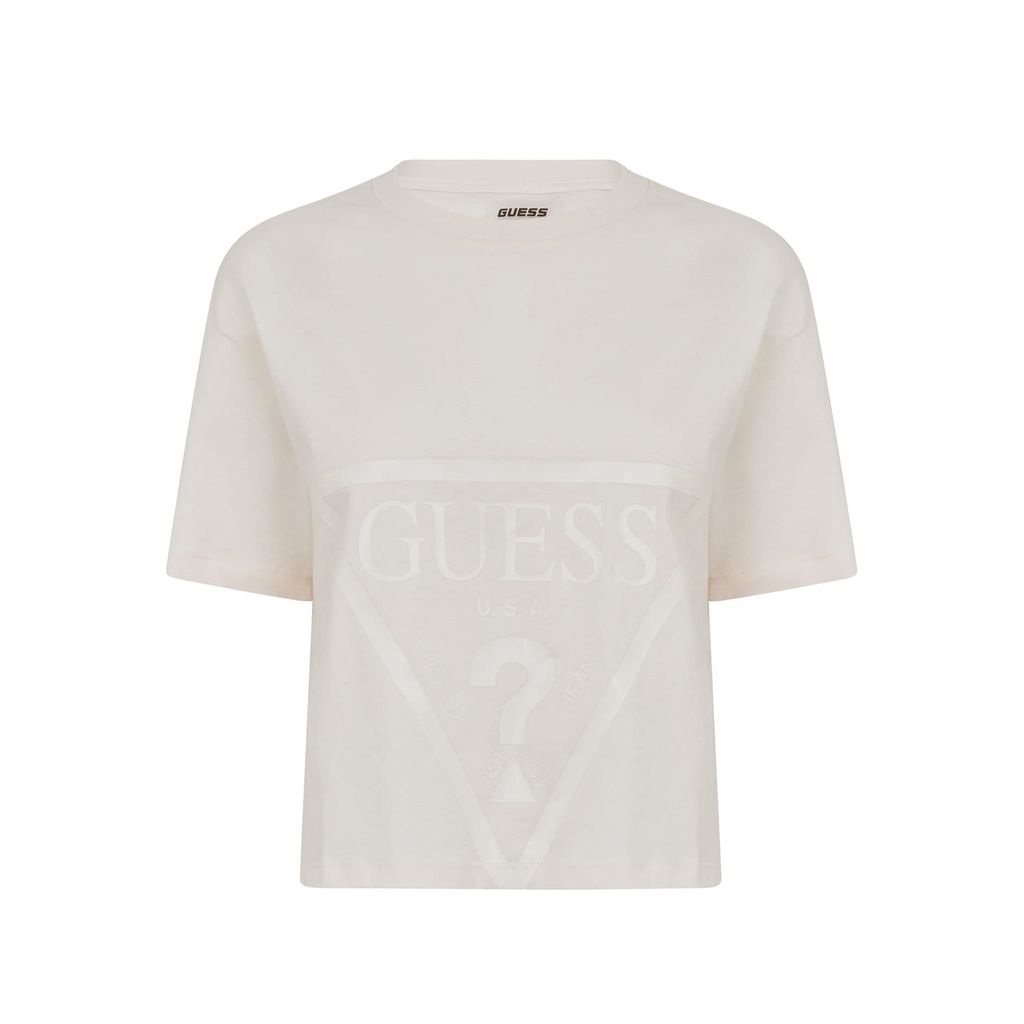 Damen Baumwolle T-Shirt Schwarz mit Druck und Rundhals