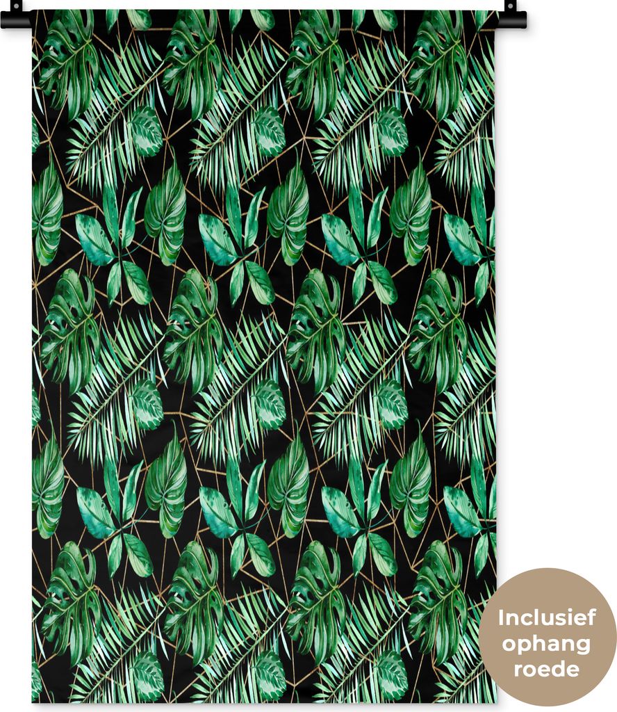 MuchoWow Wandteppich Wandbehang Vintage - Blätter - Farne 60x90 cm Tapisserie Dekoration Wandtuch - Foto-Teppich - Abwaschbar