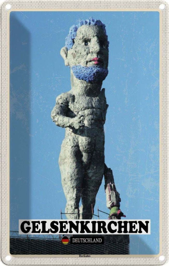 vianmo Blechschild 30x20 cm Gelsenkirchen Herkules Skulptur Bildmotiv Reisemotiv Abenteuer Reisen Urlaub