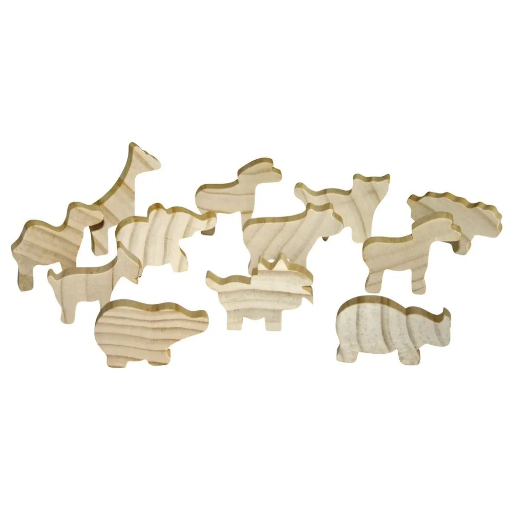 Jouet en bois à personnaliser EDUPLAY 210-052, 12 animaux non toxiques