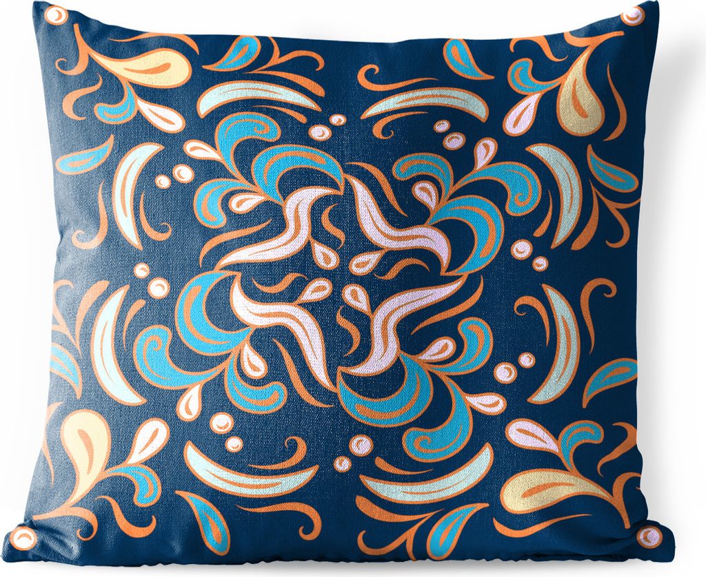 MuchoWow Outdoor Kissen - Blätter - Farben - Muster - 60x60 cm - Wetterfest - Lounge Kissen - Dekoration - Schlaf Kissen