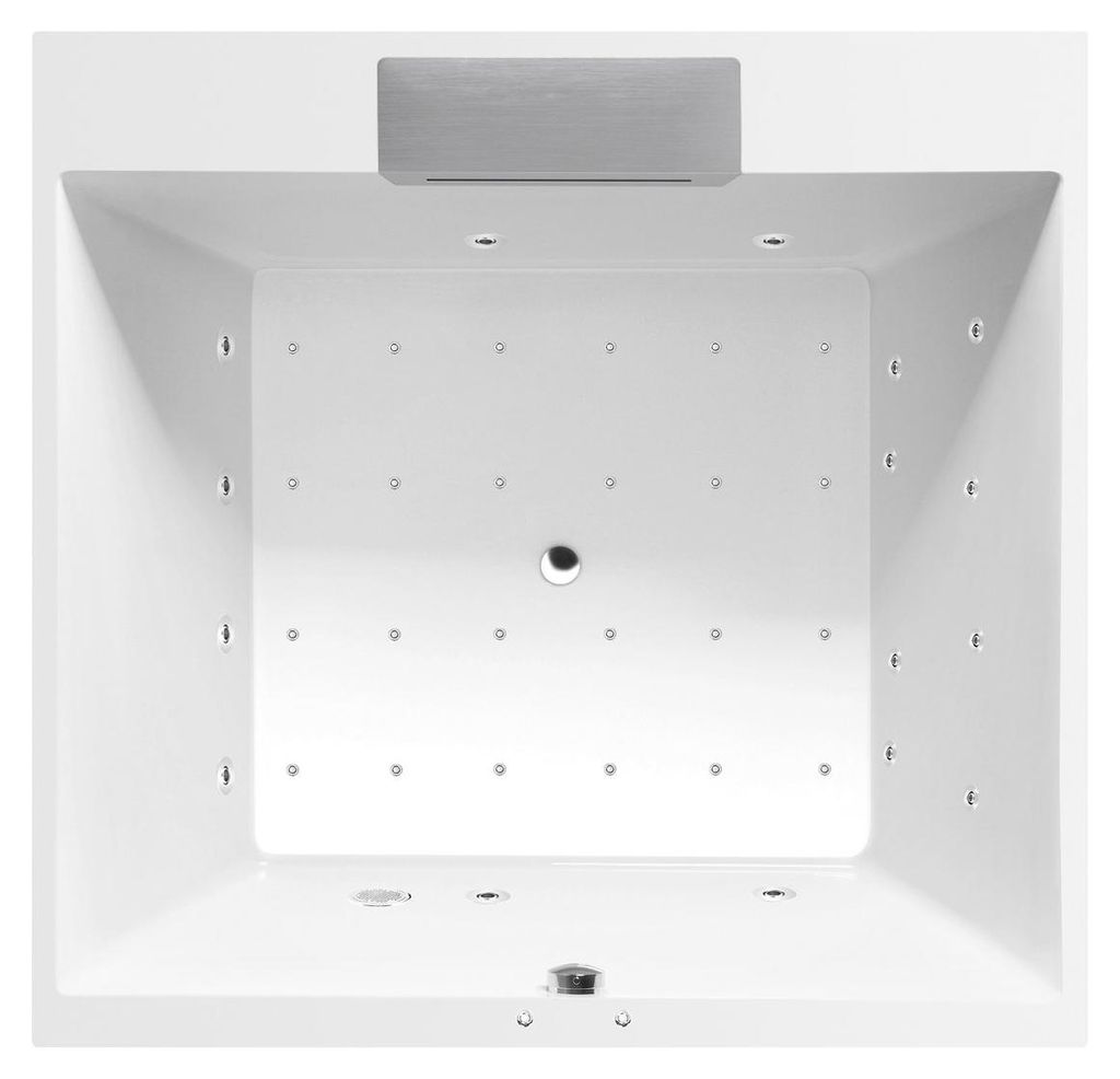 Polysan CAME FALLS Whirlpool-Badewanne, 175x175x50cm, Active Hydro-Air, Chrom