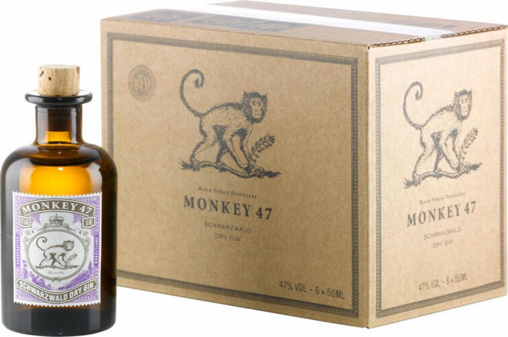Monkey 47 Schwarzwald Dry Gin 47% vol. 0,05 l Immagine del prodotto 