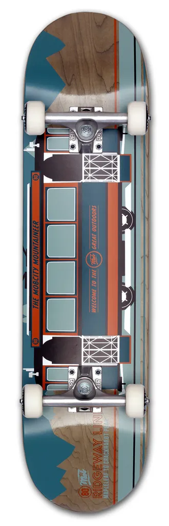 Planche complète MOB Skateboard 8.0 design montagne pour la glisse