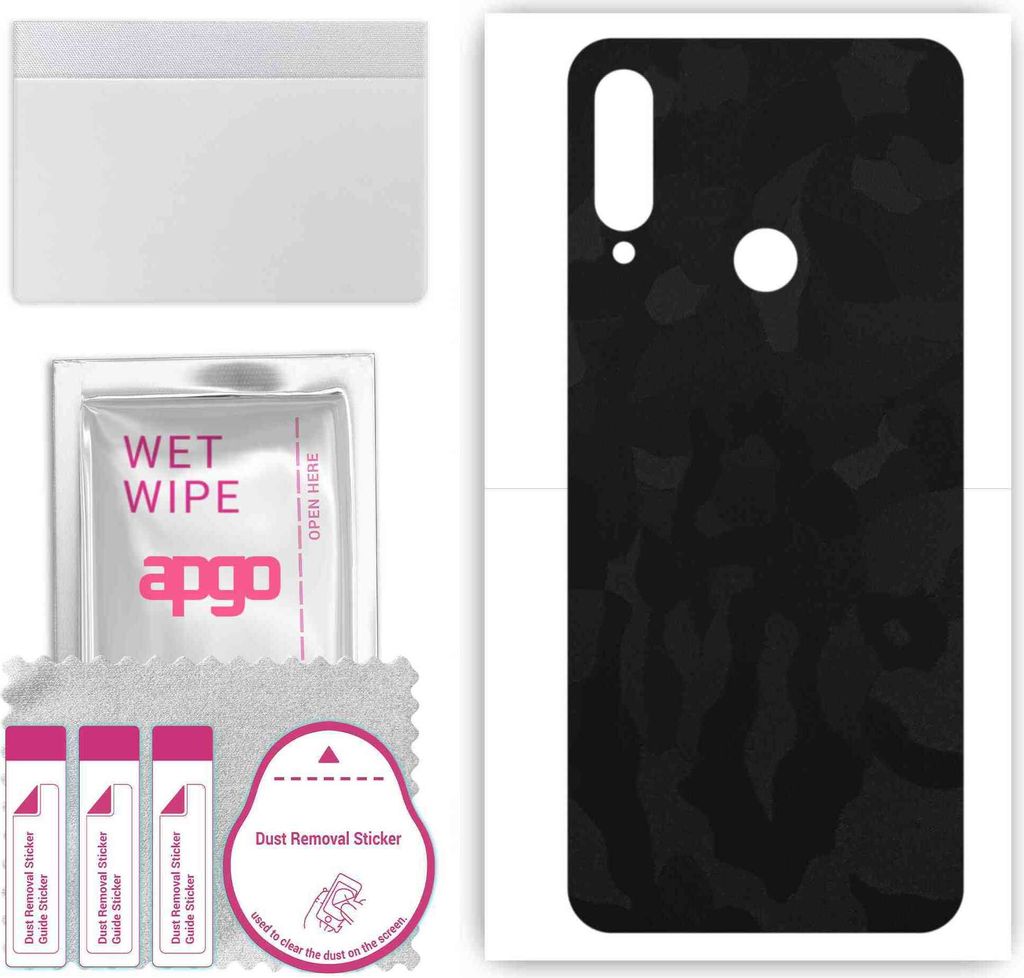 apgo Rückseite Schutzfolie, Skin, kompatibel mit Meizu M10, Hinten Displayschutzfolie aus Vinylfolie, kratzfest, einfache Montage - Schwarzes Tarn...