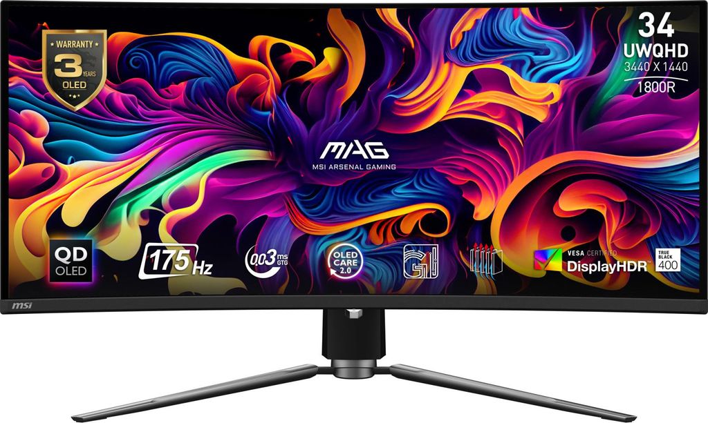 MSI MAG 341CQP QD-OLED 34" QD-OLED UWQHD 175Hz FreeSync Premium Pro