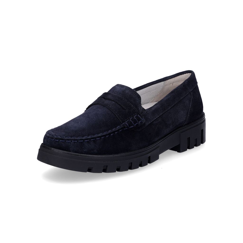 Waldläufer Damen Leder Loafer blau 5,5 Produktbild 