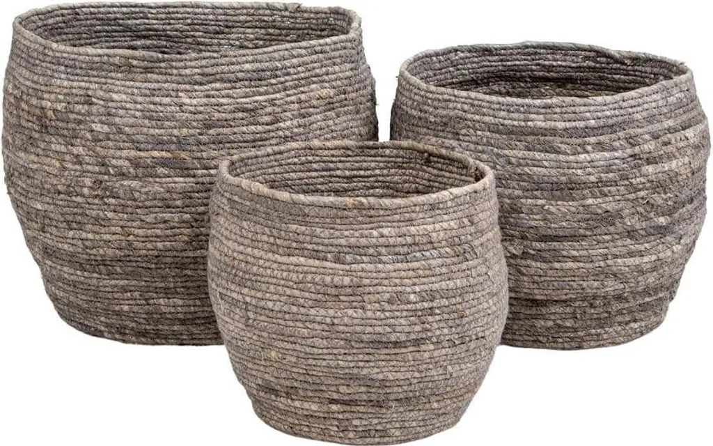 Lot de Paniers Rootz Tivoli - Organisateur Tressé Gris - 33x33x30 cm