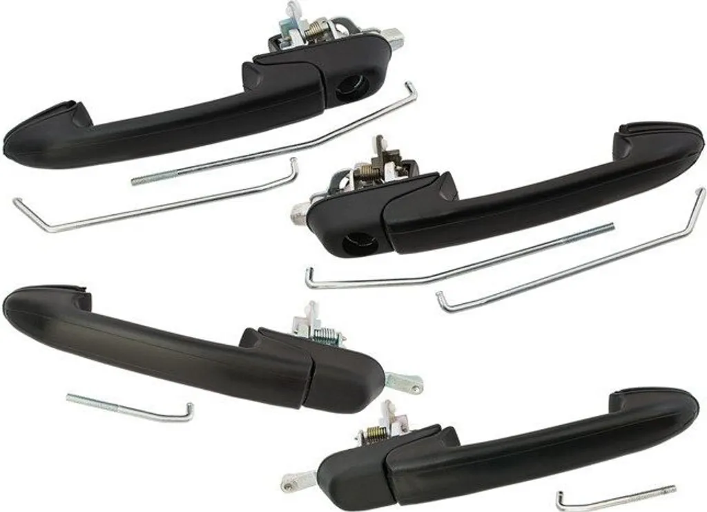 Poignée de Porte Fiat Brava Bravo Noire Robuste - Lot de 4 Pièces Pro