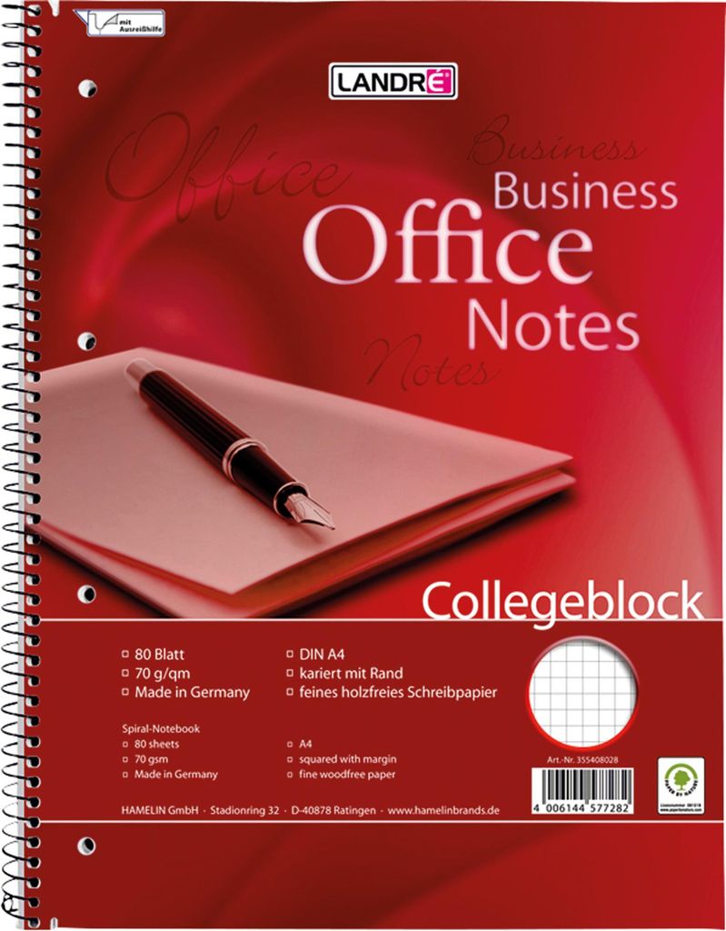 LANDR Collegeblock "Business Office Notes", DIN A4, kariert Obrázek produktu 